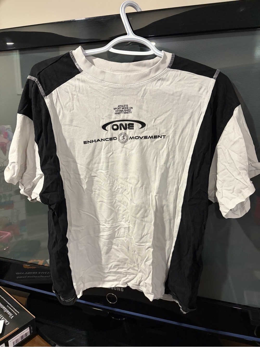 Enhanced Movement oversized Short Sleeve Athletic Shirt - White & Black